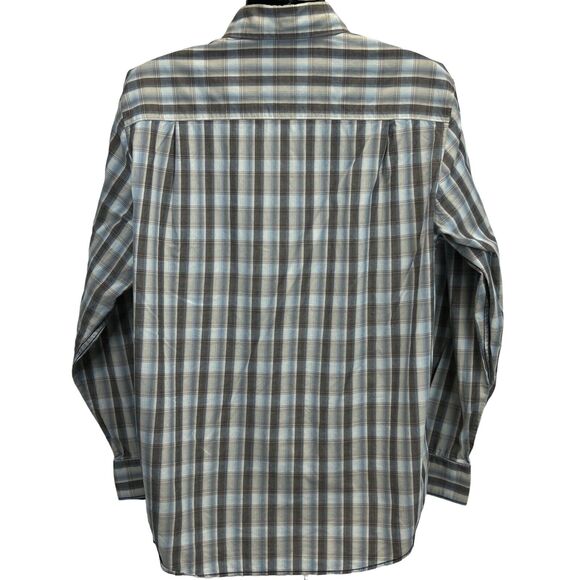 Tommy Bahama Plaid Button Front Shirt Indigo Palms LS Brown Blue Mens XL X-Large - Picture 3 of 7